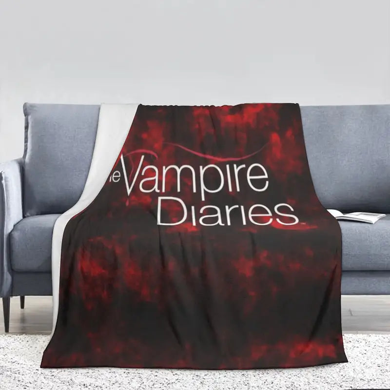 Vampire Diaries-Inspired Flannel Throw Blanket - Versatile for All Seasons