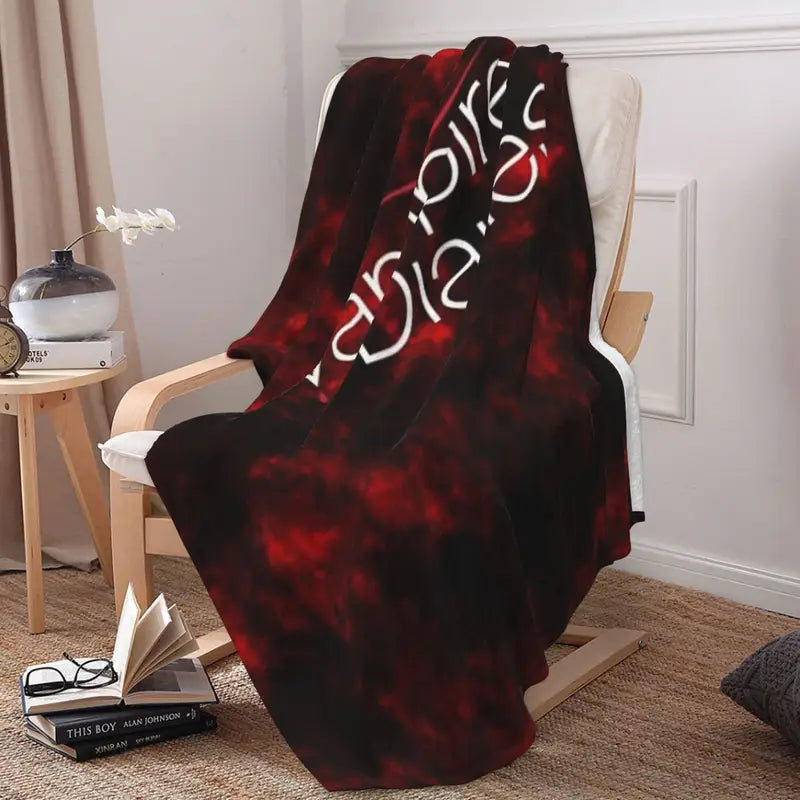 Vampire Diaries-Inspired Flannel Throw Blanket - Versatile for All Seasons
