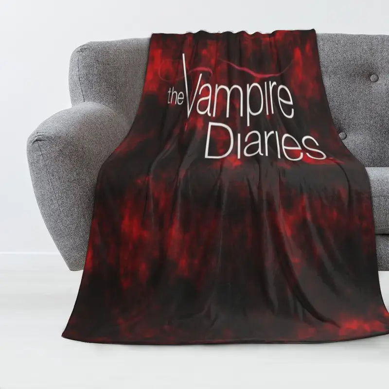 Vampire Diaries-Inspired Flannel Throw Blanket - Versatile for All Seasons