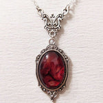 1pc Gothic Vintage Red Quartz Crystal Necklace Butterfly Necklace Vampire