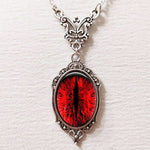 1pc Gothic Vintage Red Quartz Crystal Necklace Butterfly Necklace Vampire