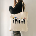 1 Pc Fashion Umbrella Friend Pattern Shoulder Canvas Bag