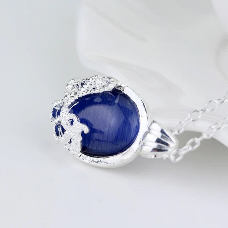 1pc Luxury & Elegant Blue Waterdrop Gemstoneherine  katherine pierce Necklace