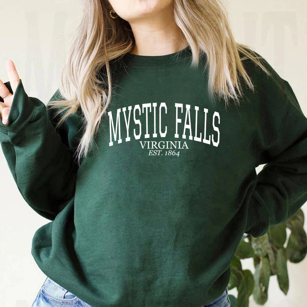 Women's Mystic Falls Printed Pullover Sweatshirt