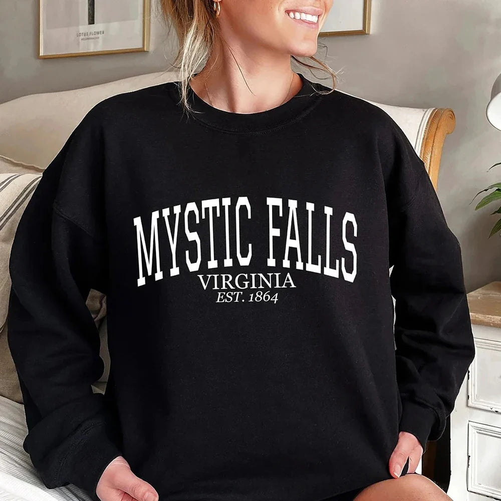 Women's Mystic Falls Printed Pullover Sweatshirt