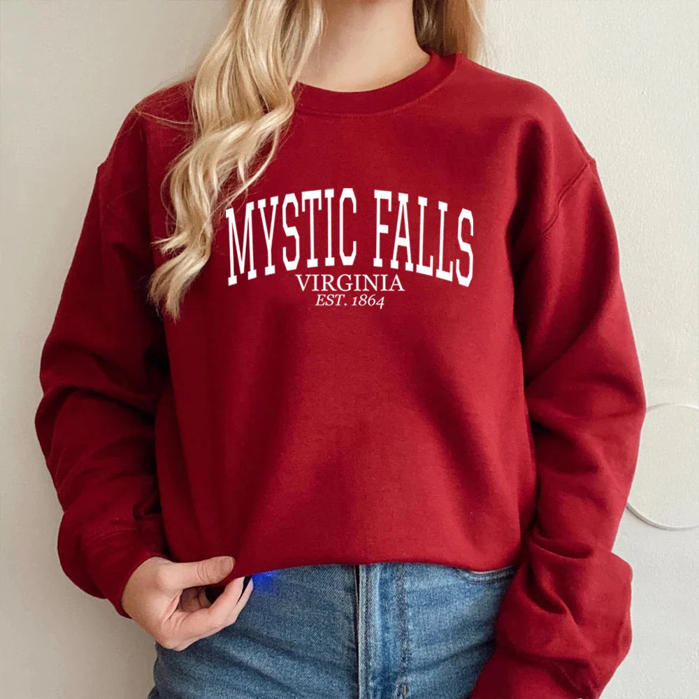 Women's Mystic Falls Printed Pullover Sweatshirt