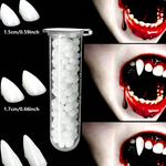 4pcs Halloween Classic Vampire Dentures Practical Joke Prop Teeth Set With Adhesive