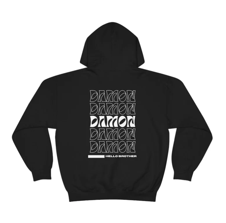 Damon Salvatore Letter Print Hoodie