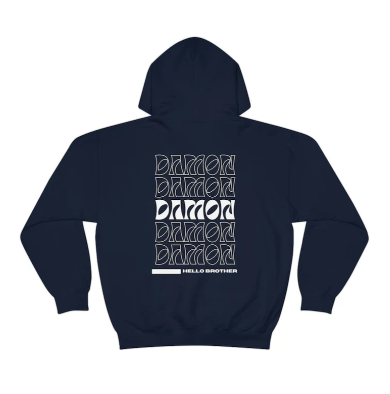 Damon Salvatore Letter Print Hoodie