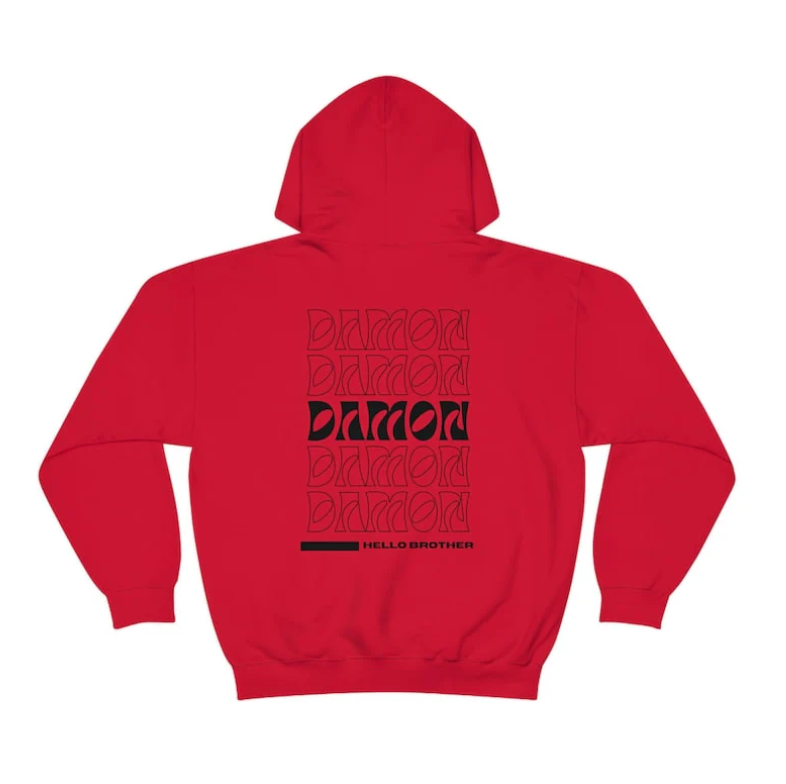 Damon Salvatore Letter Print Hoodie