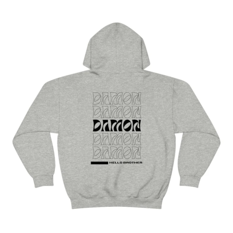 Damon Salvatore Letter Print Hoodie