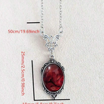 1pc Gothic Vintage Red Quartz Crystal Necklace Butterfly Necklace Vampire