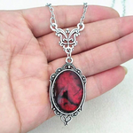 1pc Gothic Vintage Red Quartz Crystal Necklace Butterfly Necklace Vampire