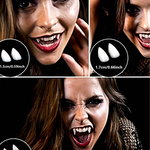 4pcs Halloween Classic Vampire Dentures Practical Joke Prop Teeth Set With Adhesive