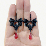 1 Pair Gothic Dark Vampire Bat Earrings For Women, Halloween