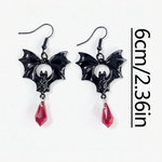 1 Pair Gothic Dark Vampire Bat Earrings For Women, Halloween