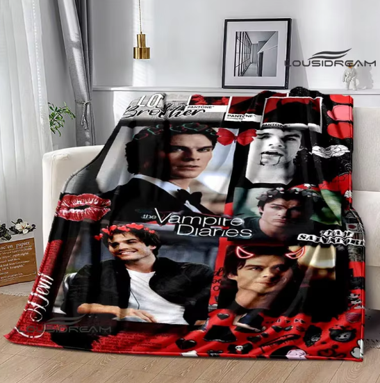 The Vampire Diaries Damon salvatore printed blanket