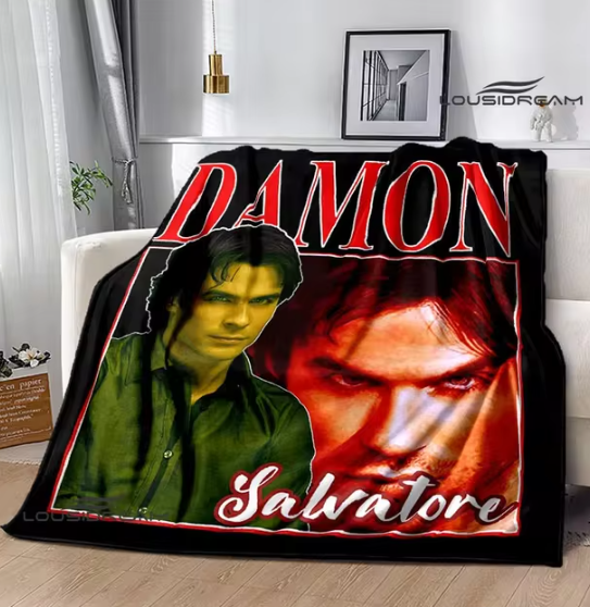 The Vampire Diaries Damon salvatore printed blanket