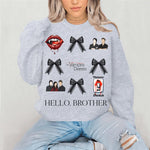 Vampire Diaries Sweatshirt, TVD Sweatshirt, Hello Brother, TVD Gift, Black Bows, Salvatore Brothers, Vampire Diaries Gift, TVD Merch