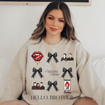 Vampire Diaries Sweatshirt, TVD Sweatshirt, Hello Brother, TVD Gift, Black Bows, Salvatore Brothers, Vampire Diaries Gift, TVD Merch