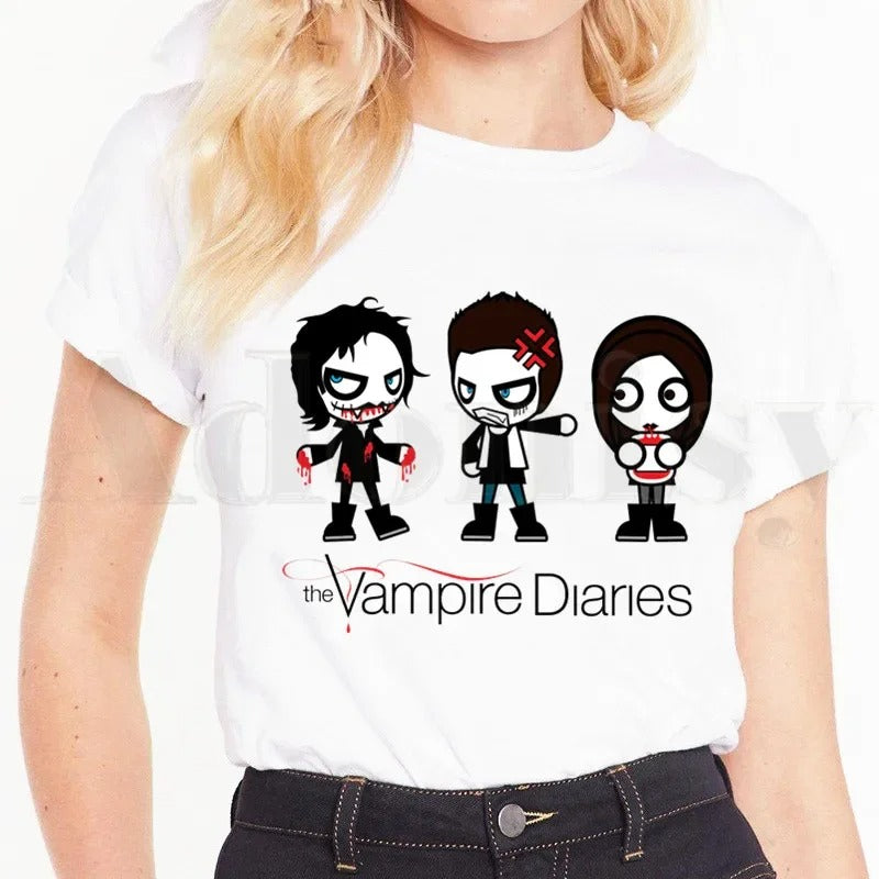 The Vampire Diaries Short Sleeve Female Tops Tees