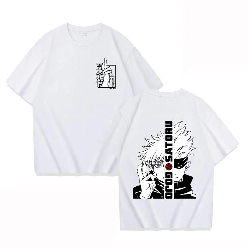 Satoru Gojo Print T-shirt Unisex Loose Short Sleeve Round Neck
