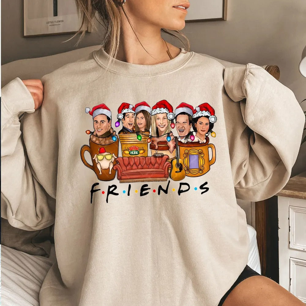Friends Funny Cartoon Christmas Hat Sweatshirt