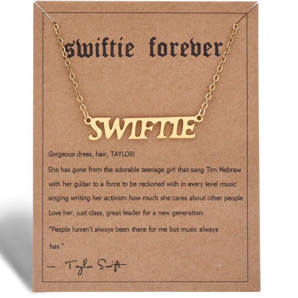 Stainless Steel Taylor Swift Gold Plated Nameplate Pendant Jewelry For Fans