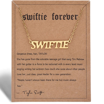 Stainless Steel Taylor Swift Gold Plated Nameplate Pendant Jewelry For Fans