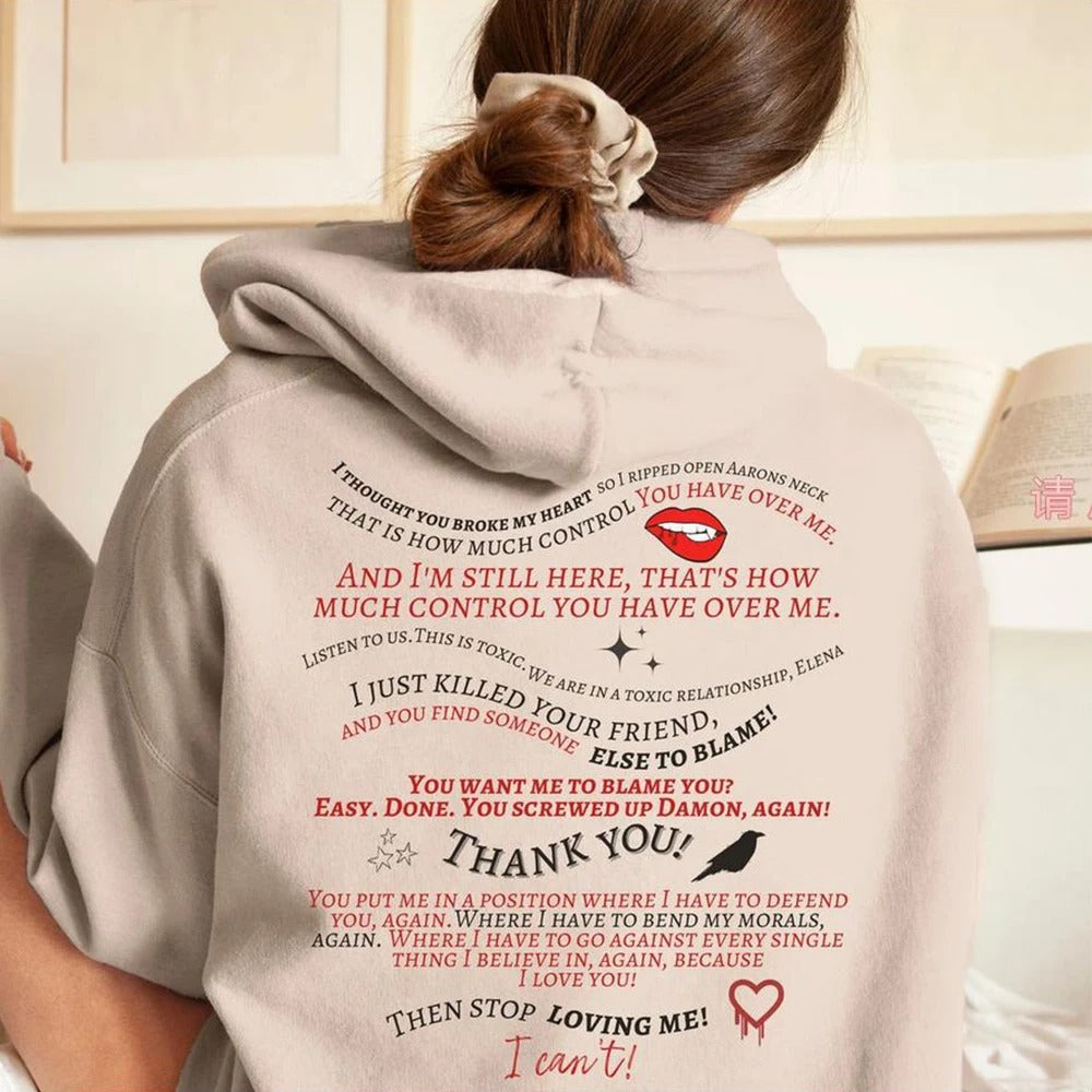 Vampire Diaries Hoodie Trendy Retro  Sweatshirt