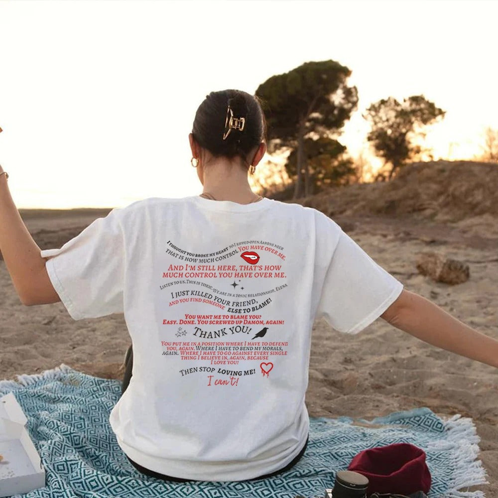 Trendy Vampire Diaries T Shirt Retro