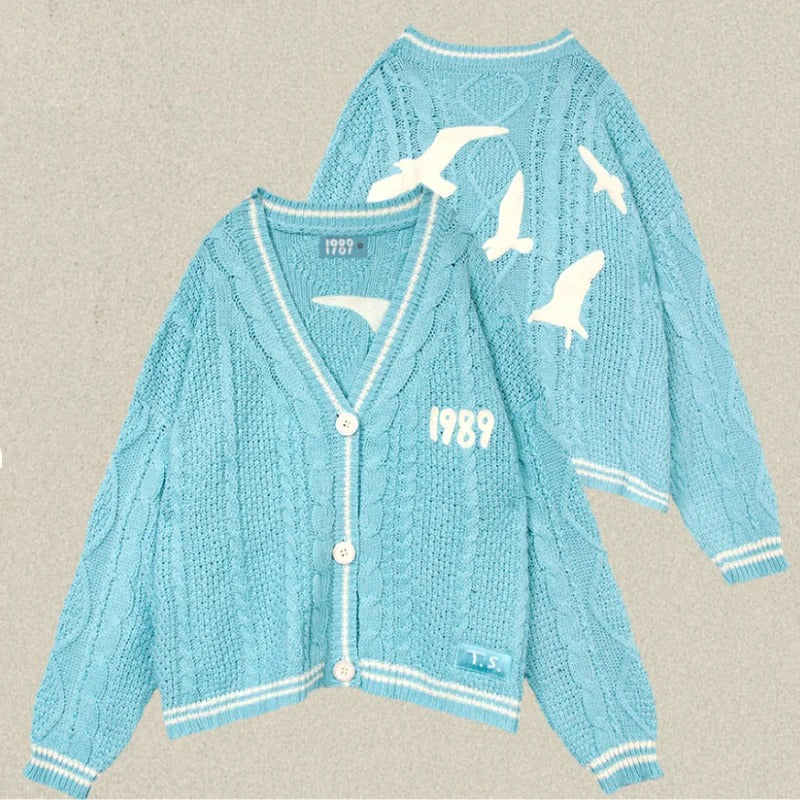 1989 Women's Cardigan Bird Embroidery Taylor Swift Sweater