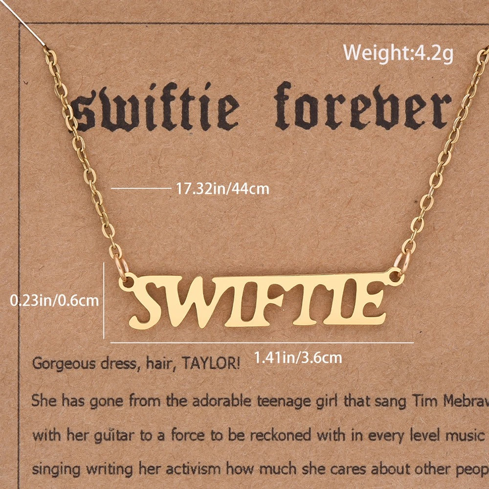 Stainless Steel Taylor Swift Gold Plated Nameplate Pendant Jewelry For Fans
