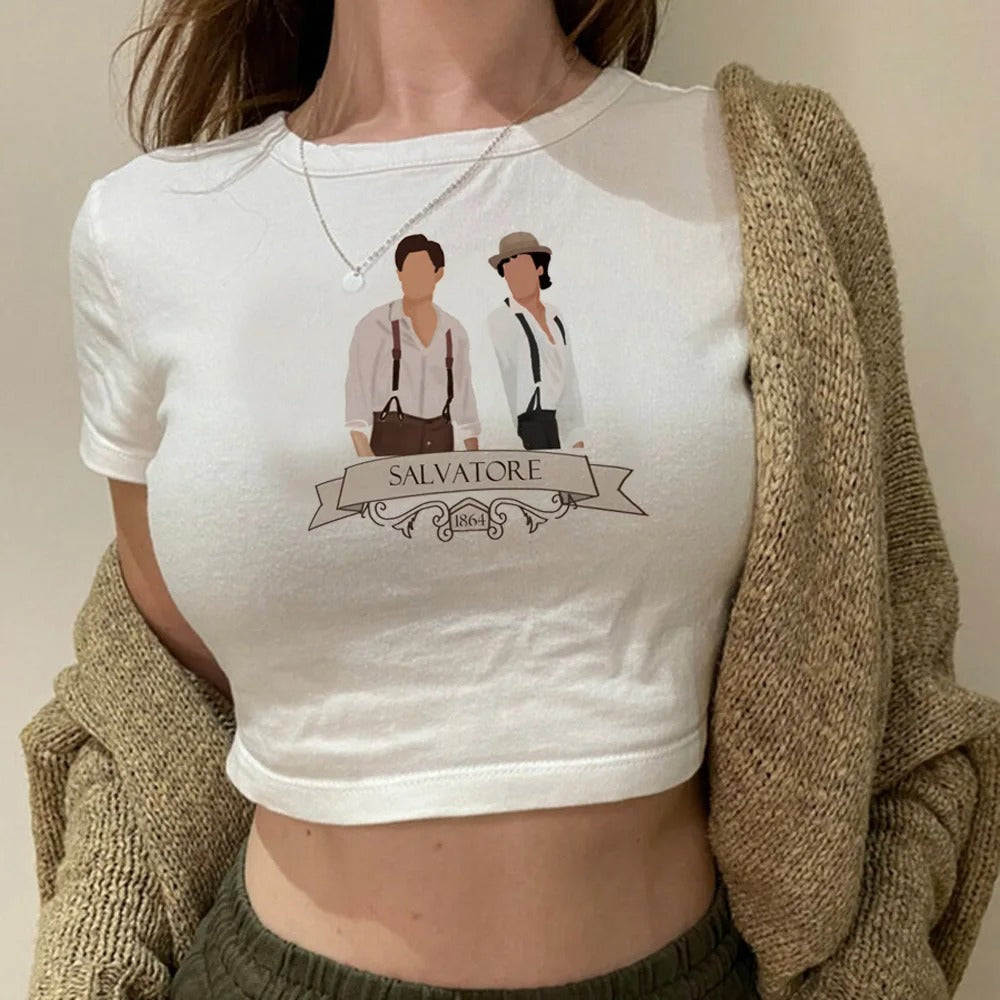 Vampire Diaries Y2K Gothic Crop Top