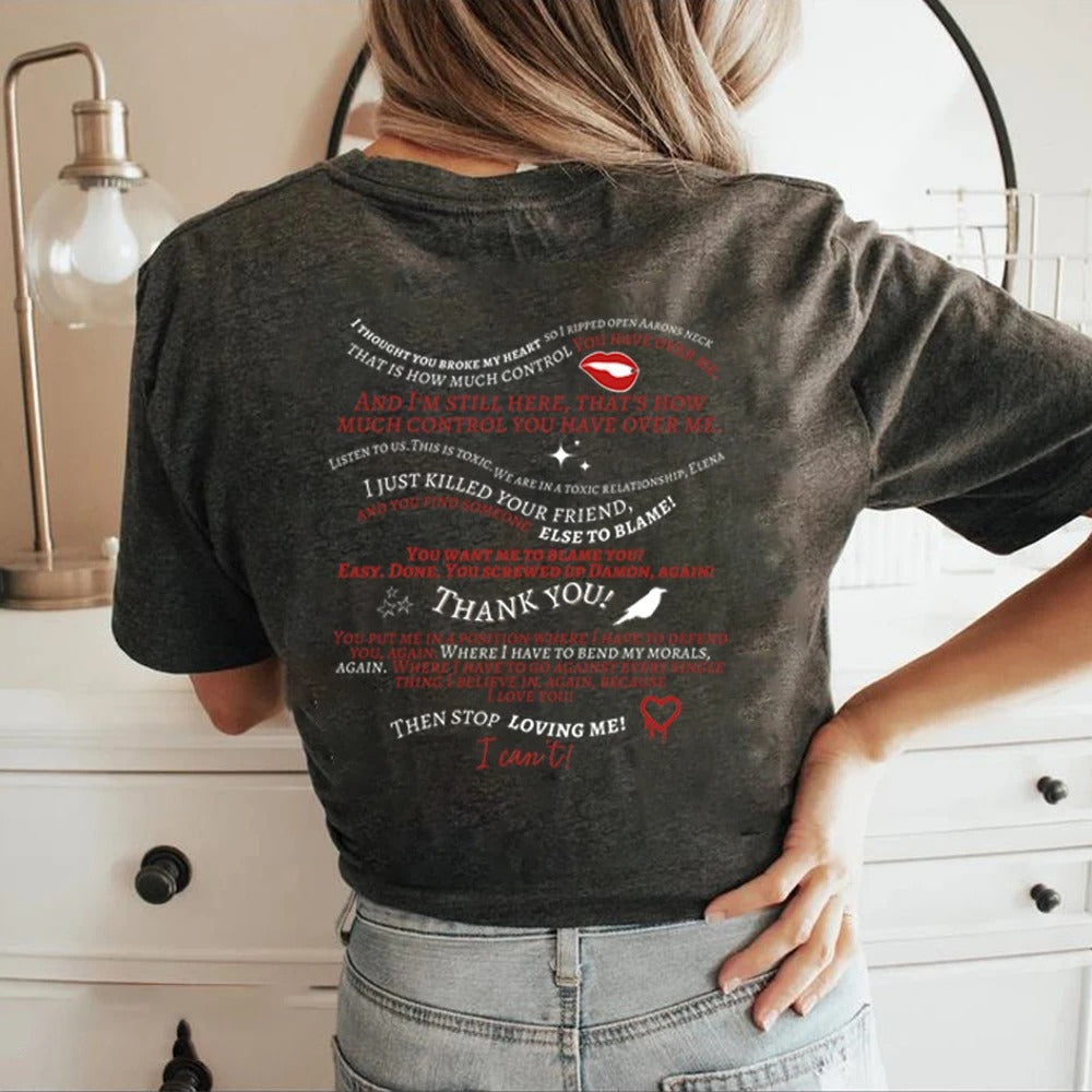 Trendy Vampire Diaries T Shirt Retro