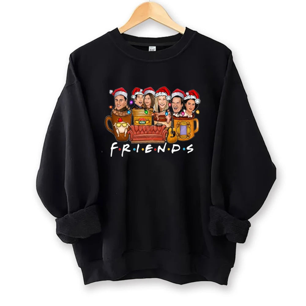 Friends Funny Cartoon Christmas Hat Sweatshirt