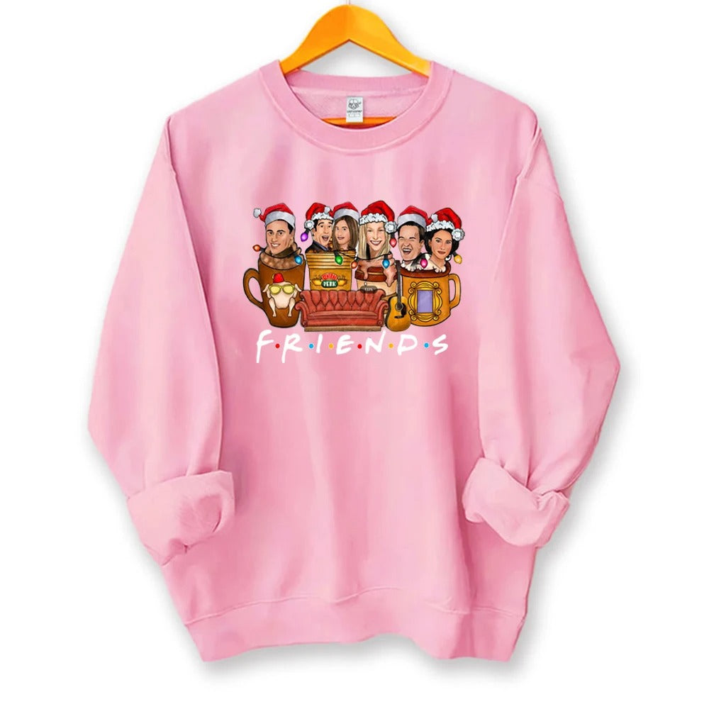 Friends Funny Cartoon Christmas Hat Sweatshirt