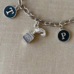 Taylor Swift The Tortured Poets Department Album Inspired Antique Silvery Charm Bracelet
