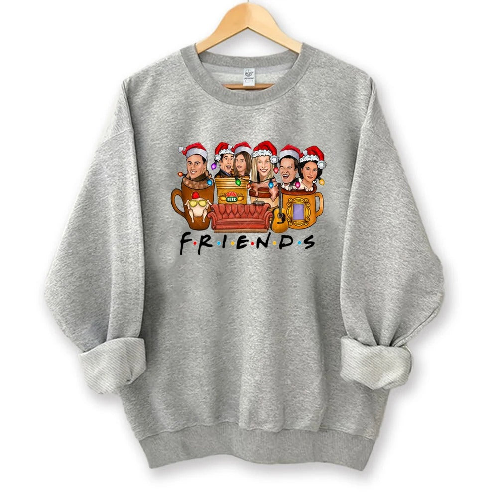 Friends Funny Cartoon Christmas Hat Sweatshirt
