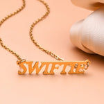 Stainless Steel Taylor Swift Gold Plated Nameplate Pendant Jewelry For Fans