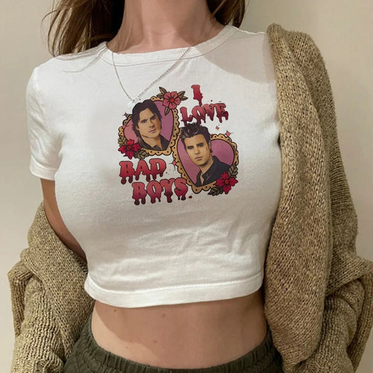 Vampire Diaries Y2K Gothic Crop Top