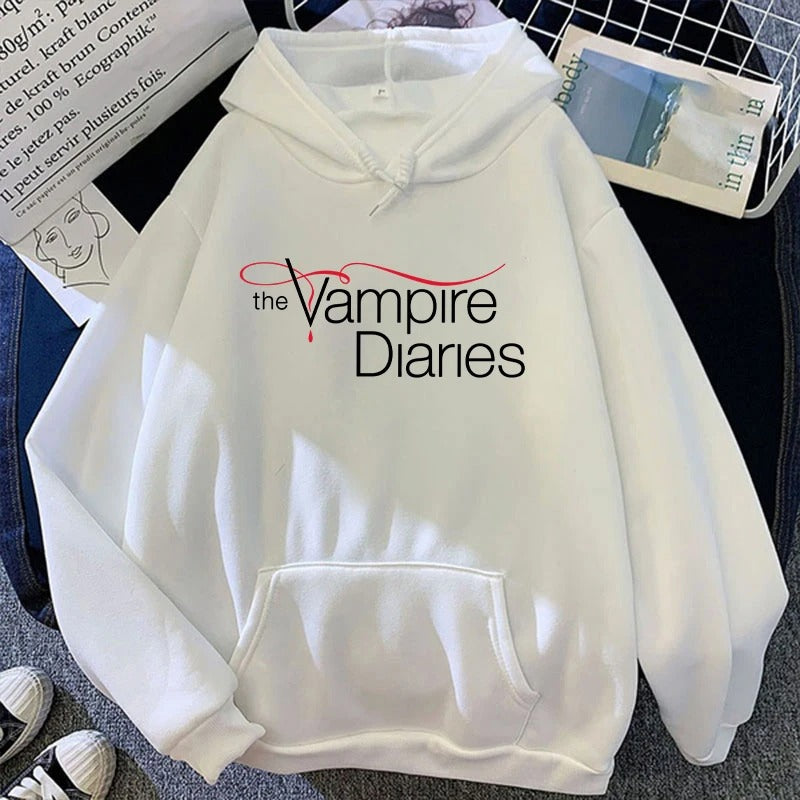 The Vampire Diaries Print Hoodie Women Men