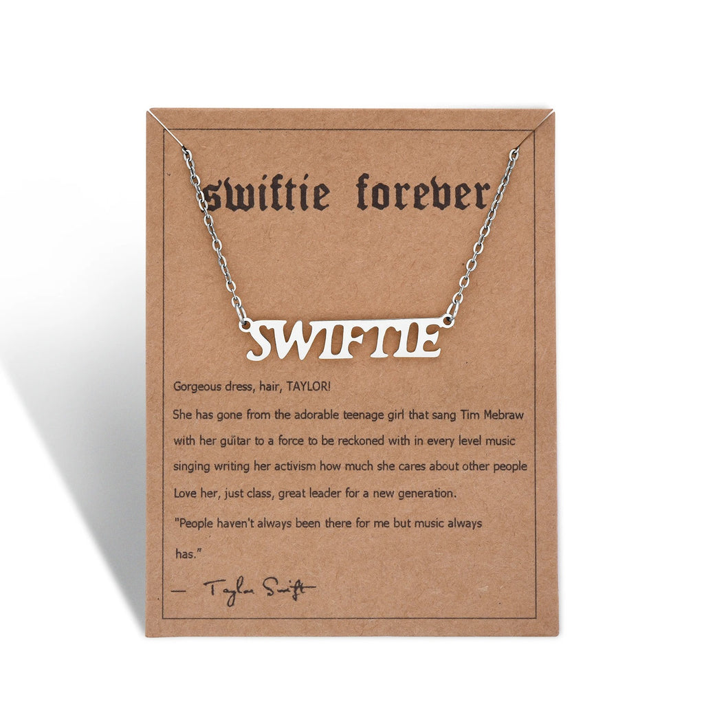 Stainless Steel Taylor Swift Gold Plated Nameplate Pendant Jewelry For Fans