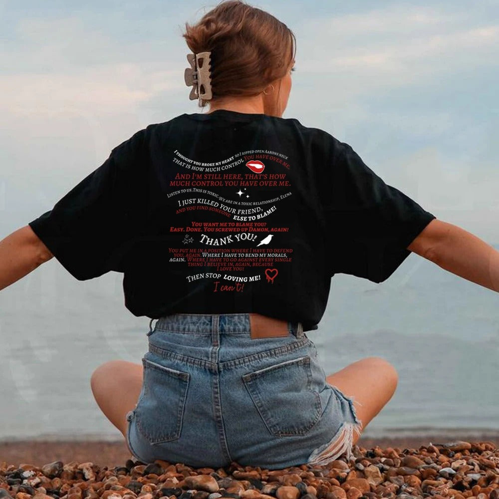 Trendy Vampire Diaries T Shirt Retro