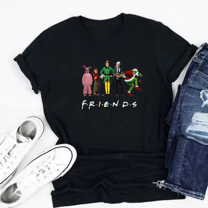 Funny Merry Christmas  Friends Woman T Shirt