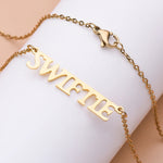 Stainless Steel Taylor Swift Gold Plated Nameplate Pendant Jewelry For Fans